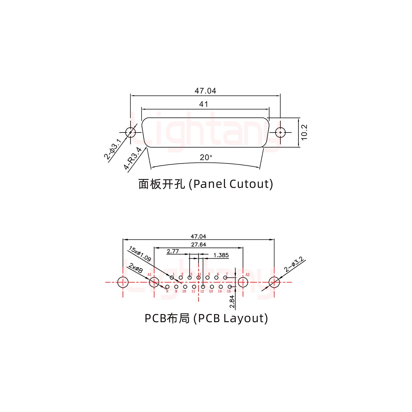 17W2公PCB直插板/鉚魚叉7.0/大電流30A