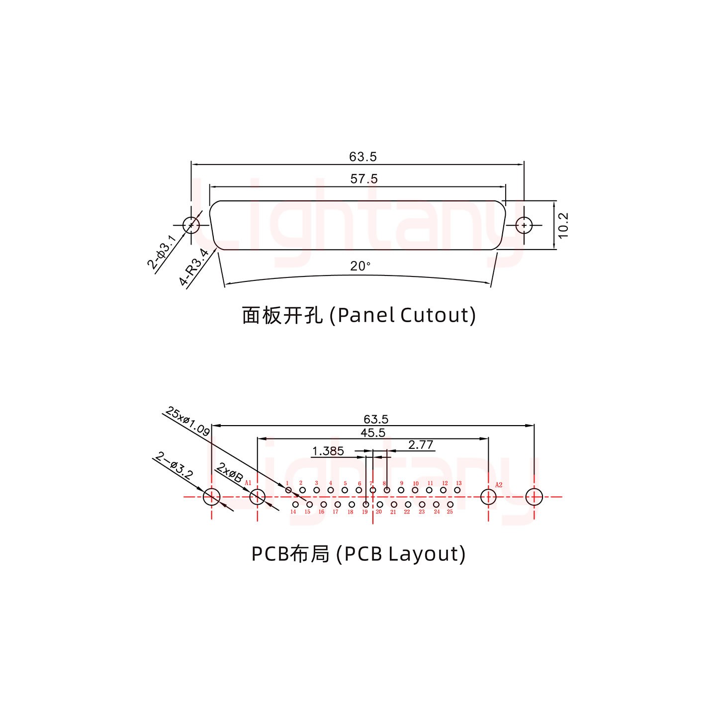 27W2公PCB直插板/鉚魚叉7.0/大電流40A