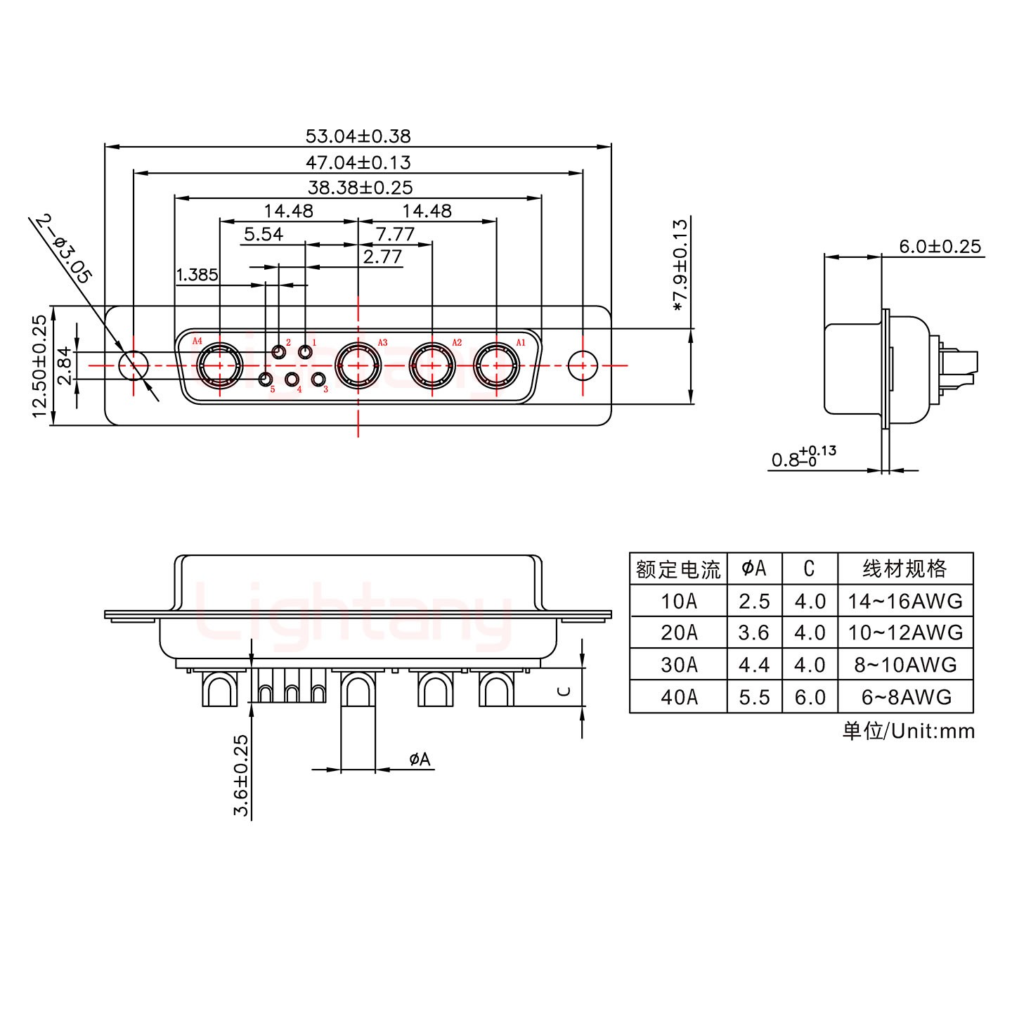 9W4母短體焊線40A+25P金屬外殼1015彎出線4~12mm