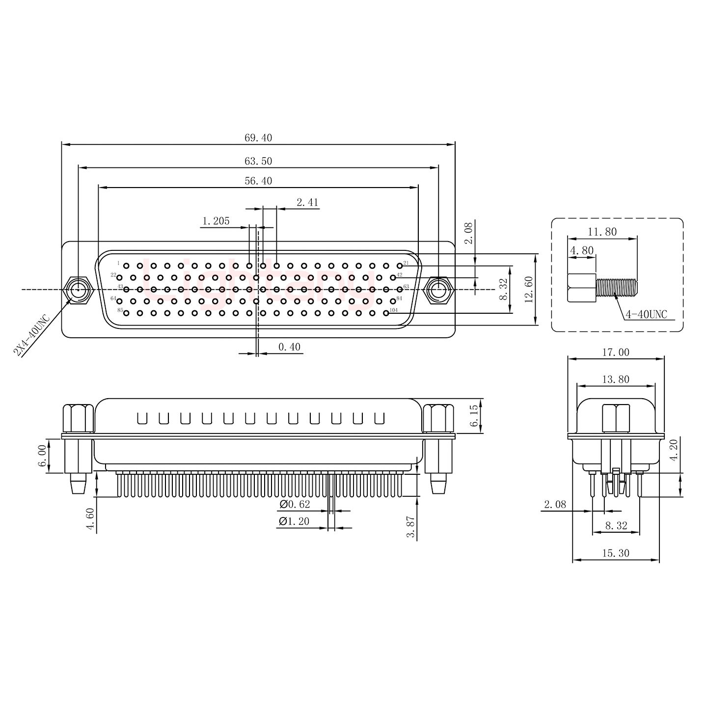 HDP104 公 直插板 鉚魚(yú)叉6.0 鎖螺絲 車(chē)針