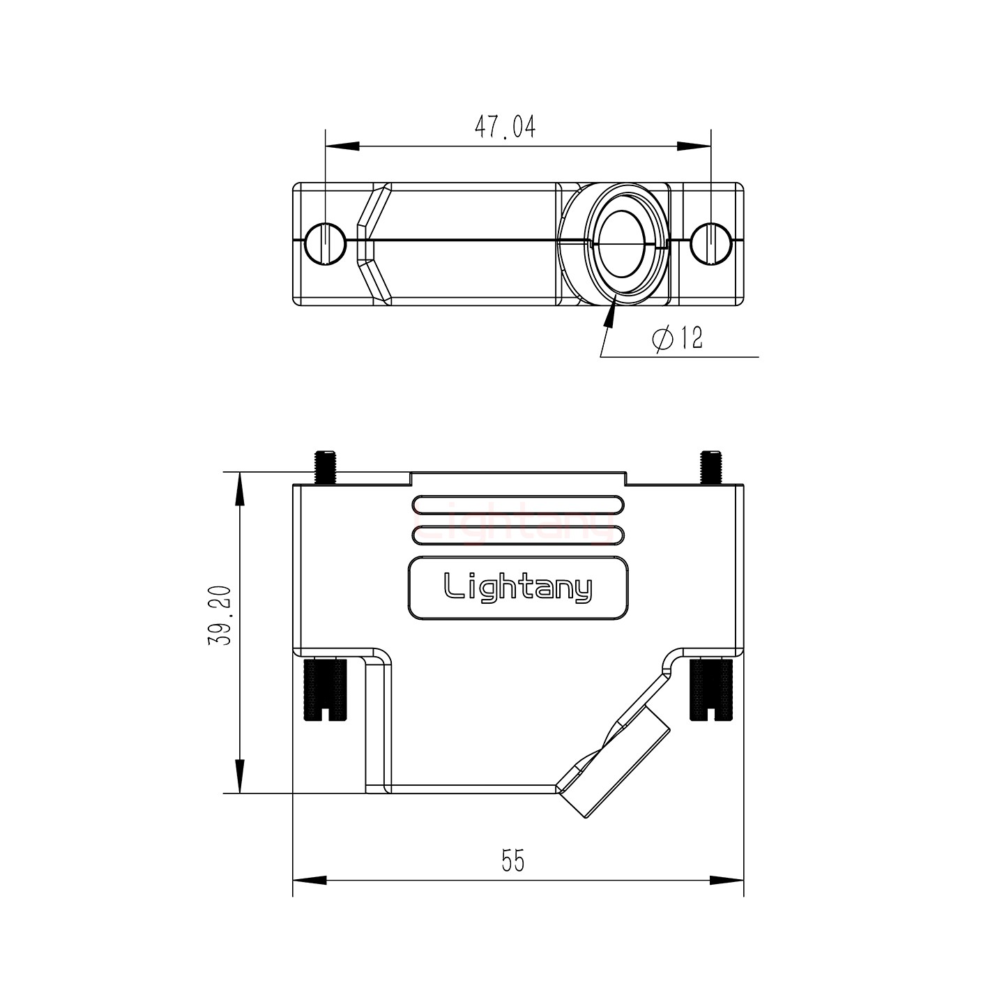 17W2公焊線式75歐姆+25P金屬外殼592斜出線4~12mm