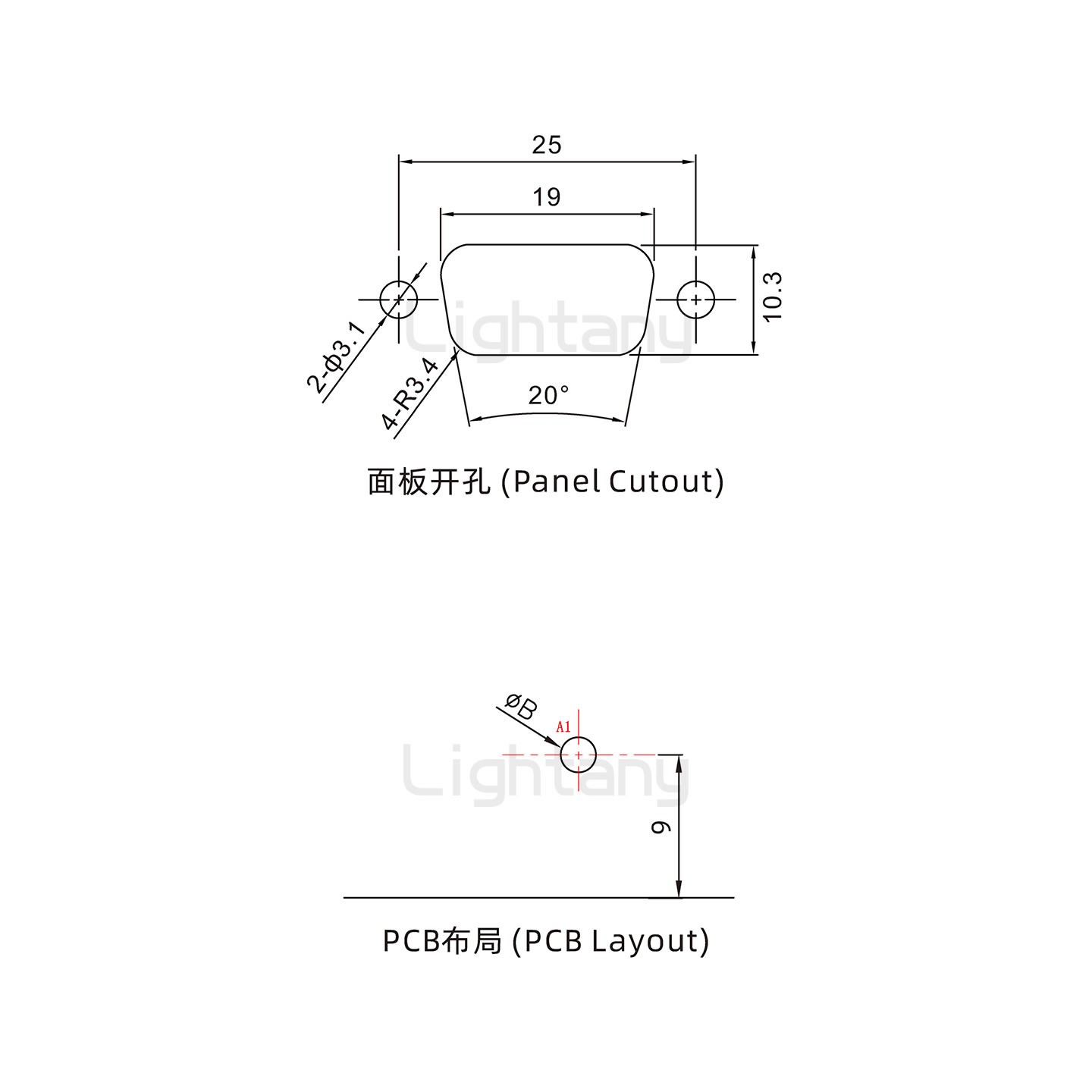 防水1W1公彎插板/鎖螺絲/大電流40A