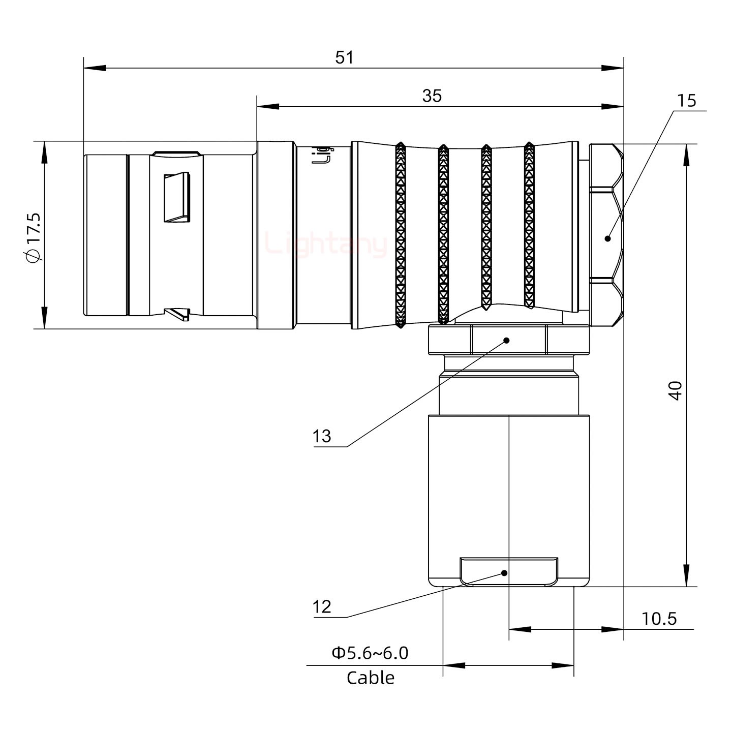 FHG.2K.003.CLAC60推拉自鎖彎式插頭